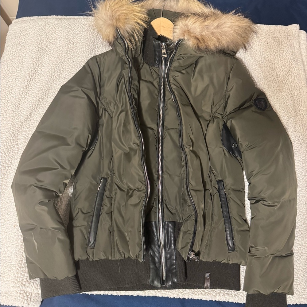 RUDSAK Khaki Puffer Jacket with Fur Hood - Picture 2 of 7